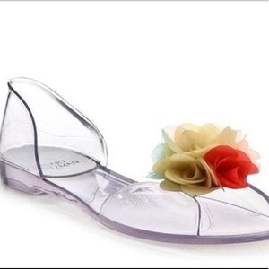 Stuart Weitzman 3D flower embellished flats